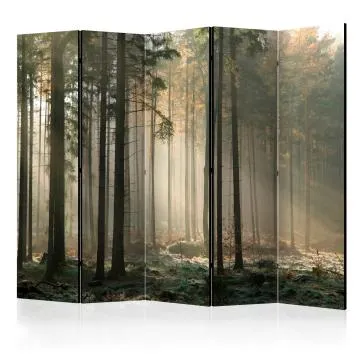 Parawan dwustronny Pejzaże 225x172 cm 5-częściowy zielony