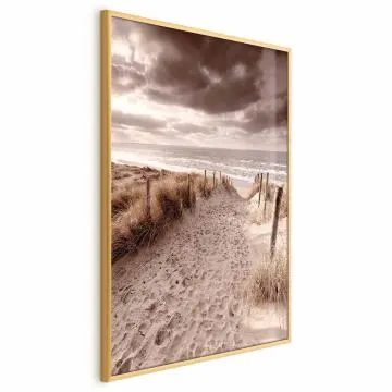 Plakat Odległa wydma 29,7x42 cm z ramą złotą bez marginesu