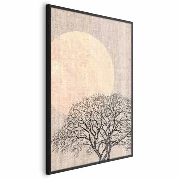 Plakat Poranna pełnia księżyca 60x90 cm z ramą czarną bez marginesu