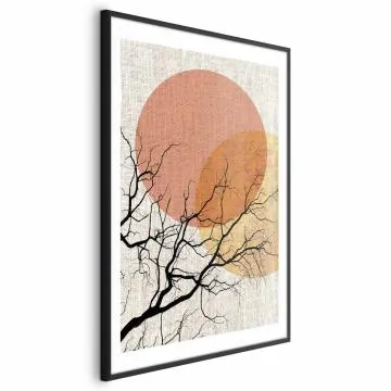 Plakat Podwójny księżyc 60x90 cm z ramą czarną z marginesem
