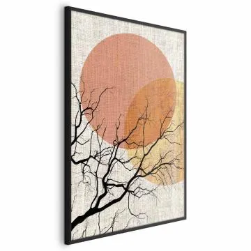 Plakat Podwójny księżyc 60x90 cm z ramą czarną bez marginesu
