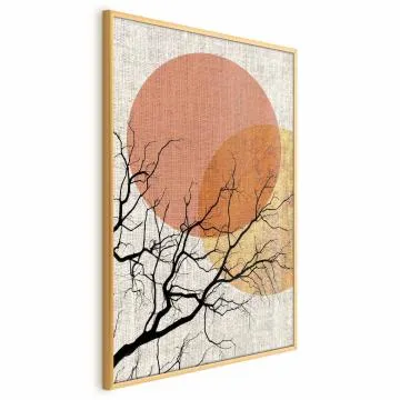 Plakat Podwójny księżyc 60x90 cm z ramą złotą bez marginesu