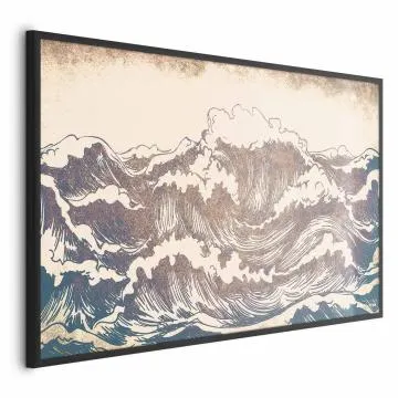 Plakat Olbrzymie fale 42x29,7 cm z ramą czarną bez marginesu