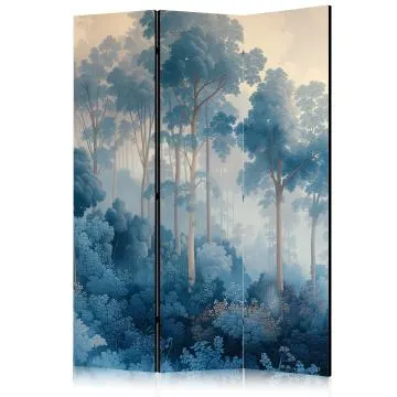 Parawan jednostronny Kwiaty 135x172 cm 3-częściowy niebieski