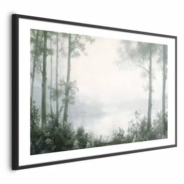 Plakat Lasek i staw 90x60 cm z ramą czarną z marginesem