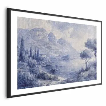 Plakat Niebieska zatoka 60x40 cm z ramą czarną z marginesem