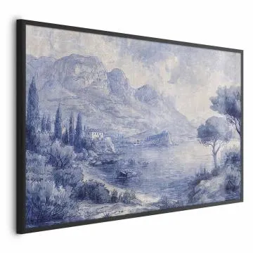 Plakat Niebieska zatoka 60x40 cm z ramą czarną bez marginesu