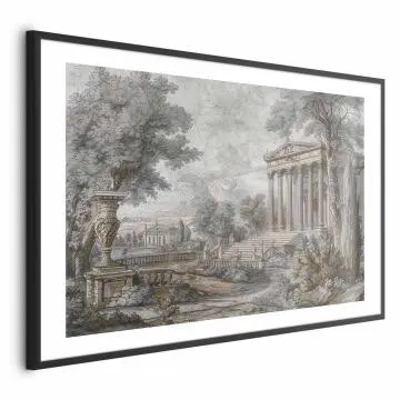 Plakat Świątynia na wzgórzu 60x40 cm z ramą czarną z marginesem