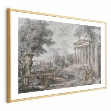 Plakat Świątynia na wzgórzu 42x29,7 cm z ramą złotą z marginesem