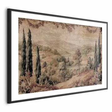 Plakat Śródziemnomorski krajobraz 60x90 cm z ramą czarną z marginesem