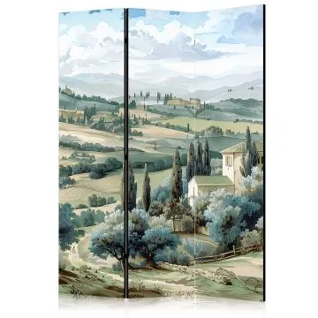 Parawan jednostronny Pejzaże 135x172 cm 3-częściowy beżowy
