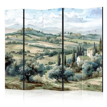 Parawan akustyczny Pejzaże 225x172 cm 5-częściowy beżowy
