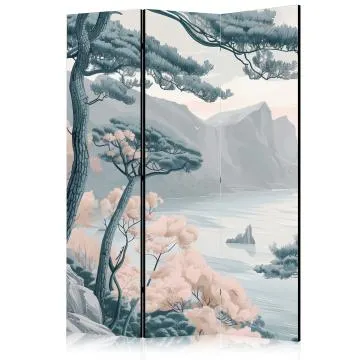 Parawan akustyczny Pejzaże 135x172 cm 3-częściowy szary