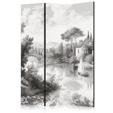 Parawan akustyczny Pejzaże 135x172 cm 3-częściowy szary