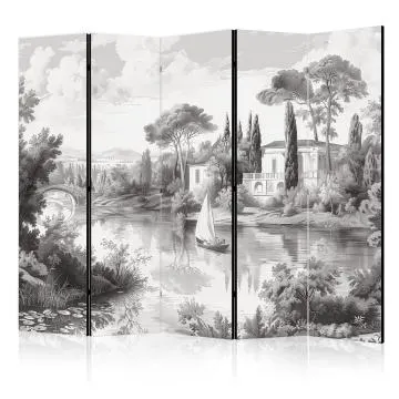 Parawan akustyczny Pejzaże 225x172 cm 5-częściowy szary