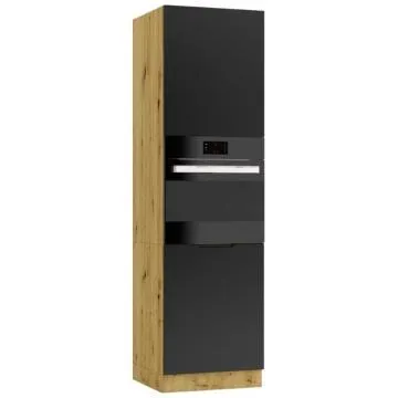 Szafka pod piekarnik ISABEL D60PK/2133 P/L czarny mat/dąb artisan