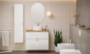 Lustro łazienkowe HARMO 50 cm białe owalne 