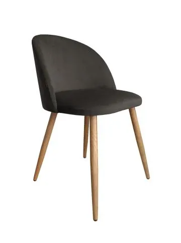 Krzesło CLAUDINE 2 VELVET brązowe/dąb