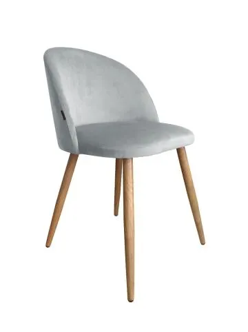 Krzesło CLAUDINE 2 VELVET jasno szare/dąb