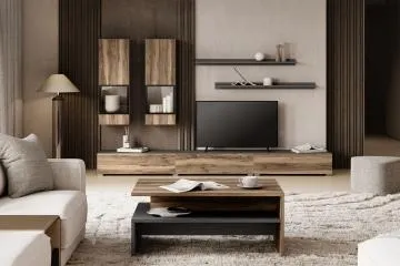 Stolik kawowy BAROS 100x60 orzech/czarny