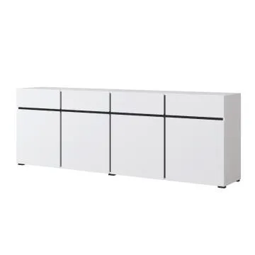 Komoda CROSS 4D4S 230cm biała/czarna