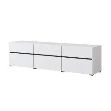 Szafka RTV CROSS 3K3S 180cm biała/czarna