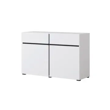 Komoda CROSS 2D2S 119cm biała/czarna