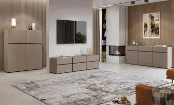 Komoda CROSS 3D3S 180cm congo/czarna