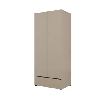 Szafa dwudrzwiowa CROSS 2D1S 89cm congo/czarna z drążkiem