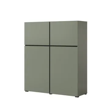 Komoda wysoka CROSS 4D 119cm zielona/czarna