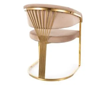 Krzesło tapicerowane CROWN VELVET beżowe