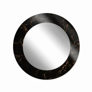 Lustro okrągłe MORENA BLACK MARBLE 80cm czarne