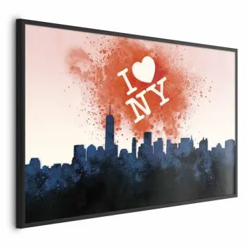 Plakat I love NY 90x60 cm z ramą czarną bez marginesu