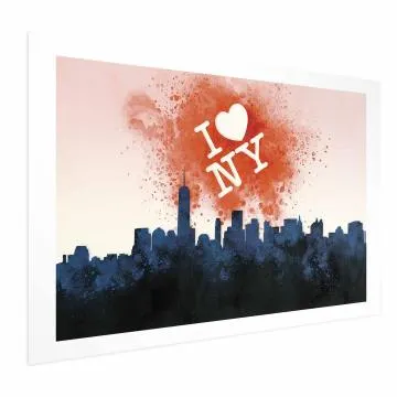 Plakat I love NY 90x60 cm bez ramy z marginesem
