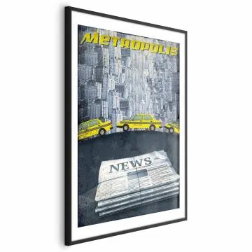 Plakat Metropolis 60x90 cm z ramą czarną z marginesem