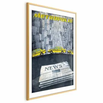 Plakat Metropolis 29,7x42 cm z ramą złotą z marginesem