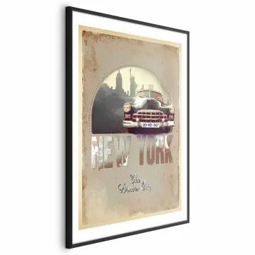 Plakat New York 40x60 cm z ramą czarną z marginesem