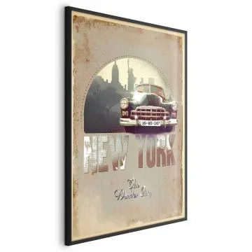 Plakat New York 60x90 cm z ramą czarną bez marginesu