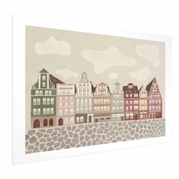 Plakat Kolorowe Fasady 60x40 cm bez ramy z marginesem