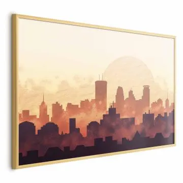Plakat Żar miasta 60x40 cm z ramą złotą bez marginesu
