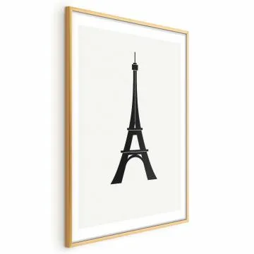 Plakat Wieża Eiffla 29,7x42 cm z ramą złotą z marginesem