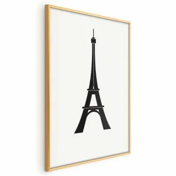 Plakat Wieża Eiffla 21x30 cm z ramą złotą bez marginesu