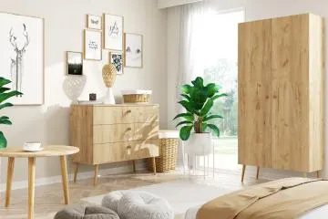 Stolik kawowy LEBEL 67x67 dąb craft złoty