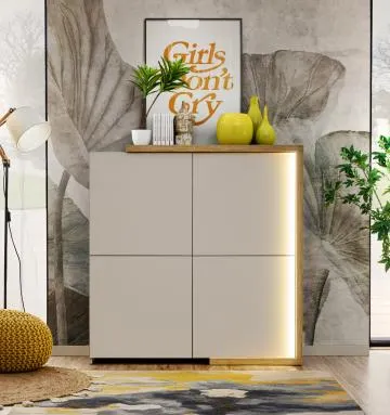 Komoda DASAR 130 4D dąb artisan/kaszmir