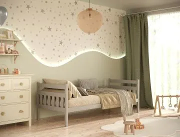 Łóżko dziecięce LULEK 160x80cm szare drewniane