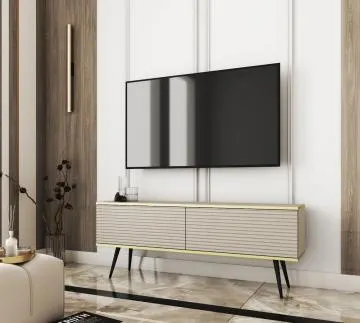 Szafka RTV KARL 3D 135cm wisząca/stojąca kaszmirowy mat 