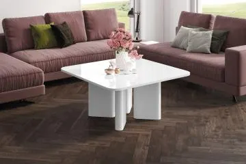 Stolik kawowy DIVERSO 80x80 biały połysk