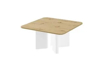 Stolik kawowy DIVERSO 80x80 dąb artisan/biały połysk