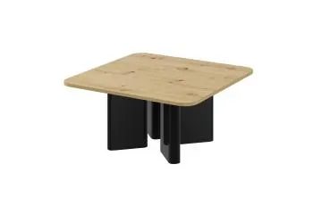 Stolik kawowy DIVERSO 80x80 dąb artisan/czarny połysk
