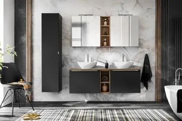 Szafka łazienkowa SANTA FE BLACK 35 cm czarny mat